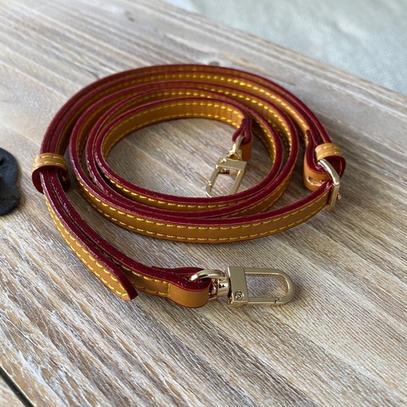 Vachetta Handbag Strap Replacement Leather Purse Strap with Red Trim - Picture 3 of 9